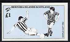 Bernera 1982 Football World Cup imperf souvenir sheet (Â£1 value) unmounted mint, stamps on football, stamps on sport