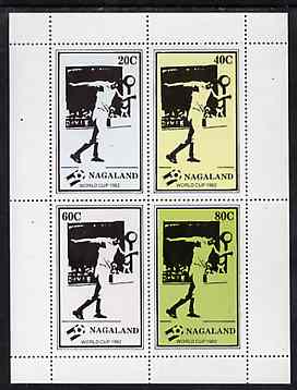 Nagaland 1982 Football World Cup perf sheetlet containing set of 4 values unmounted mint, stamps on football, stamps on sport