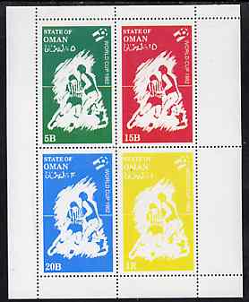 Oman 1982 Football World Cup perf sheetlet containing set of 4 values unmounted mint, stamps on football, stamps on sport