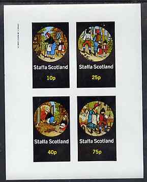 Staffa 1982 Fairy Tales (Hansel & Gretel) imperf sheetlet containing set of 4 values unmounted mint, stamps on fairy tales, stamps on literature, stamps on children