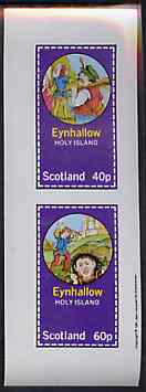 Eynhallow 1981 Fairy Tales (Jack the Giant Killer) imperf sheetlet containing set of 2 values unmounted mint, stamps on fairy tales, stamps on literature, stamps on children