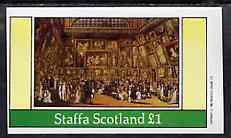 Staffa 1982 Regency England #1 (State Room & Gallery) imperf souvenir sheet (Â£1 value) unmounted mint, stamps on theatre, stamps on social history, stamps on arts