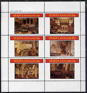 Staffa 1982 Regency England #2 perf sheetlet containing set of 6 values unmounted mint, stamps on social history, stamps on  law , stamps on legal