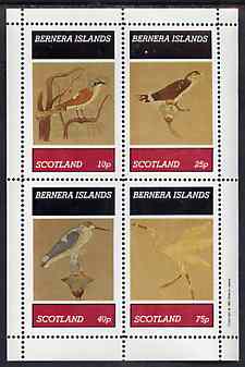 Bernera 1981 Wall Paintings of Birds perf sheetlet containing set of 4 values unmounted mint, stamps on birds, stamps on arts