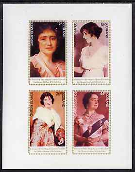 Gairsay 1980 Queen Mothers 80th Birthday imperf sheetlet containing set of 4 values unmounted mint, stamps on royalty, stamps on queen mother