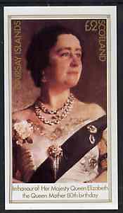 Gairsay 1980 Queen Mothers 80th Birthday imperf deluxe sheet (Â£2 value) unmounted mint, stamps on royalty, stamps on queen mother