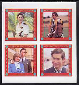 Grunay 1981 Royal Wedding imperf sheetlet containing set of 4 values unmounted mint, stamps on royalty, stamps on charles, stamps on diana