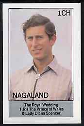 Nagaland 1981 Royal Wedding imperf souvenir sheet (1ch value) unmounted mint, stamps on royalty, stamps on charles, stamps on diana