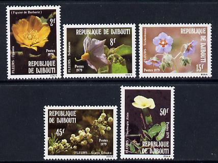 Djibouti 1979 Flowers set of 5 unmounted mint, SG 765-9, stamps on flowers