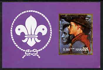 Chakasia 2000 Scouts (with Abraham Lincoln by Norman Rockwell) imperf m/sheet unmounted mint, stamps on scouts, stamps on personalities, stamps on american, stamps on presidents, stamps on arts