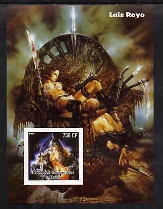 Congo 2003 Fantasy Paintings by Luis Royo imperf m/sheet unmounted mint, stamps on arts, stamps on fantasy, stamps on nudes