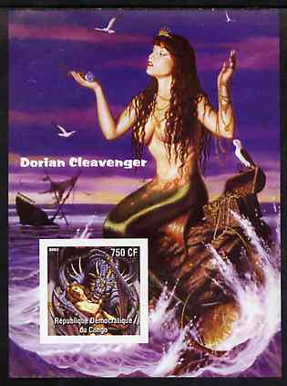 Congo 2003 Fantasy Paintings by Dorian Cleavenger #1 imperf m/sheet unmounted mint, stamps on arts, stamps on fantasy, stamps on nudes