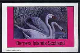 Bernera 1981 Birds #36 (Swans) imperf deluxe sheet (Â£2 value) unmounted mint, stamps on birds, stamps on swans