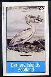 Bernera 1982 Birds #38 (Pelican) imperf deluxe sheet (Â£2 value) unmounted mint, stamps on birds, stamps on 