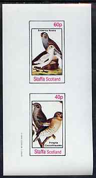 Bernera 1982 Birds #44 (Snow Bunting & Finch) imperf set of 2 values unmounted mint, stamps on birds