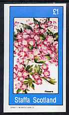 Staffa 1982 Flowers #54 imperf souvenir sheet (Â£1 value) unmounted mint, stamps on flowers