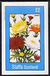 Staffa 1982 Flowers #54 imperf deluxe sheet (Â£2 value) unmounted mint, stamps on flowers