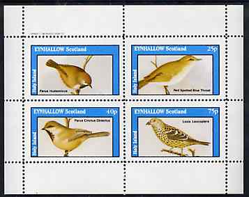Eynhallow 1982 Birds #47 perf set of 4 values (value omitted from upper left stamp) unmounted mint, stamps on birds
