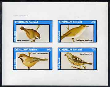 Eynhallow 1982 Birds #47 imperf set of 4 values (value omitted from upper left stamp) unmounted mint, stamps on birds