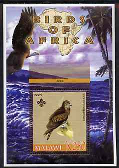 Malawi 2005 Birds of Africa - Eagle perf m/sheet with Scout Logo, unmounted mint, stamps on scouts, stamps on birds, stamps on eagles, stamps on birds of prey