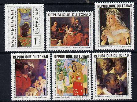 Chad 1969 World Solidarity (Paintings) set of 6 unmounted mint, SG 267-72, stamps on arts, stamps on gauguin, stamps on rubens, stamps on murillo