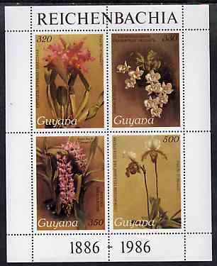 Guyana 1985-89 Orchids Series 2 Plate 46, 55, 57 & 81 (Sanders' Reichenbachia) perf m/sheet unmounted mint SG MS 2275b, stamps on flowers, stamps on orchids
