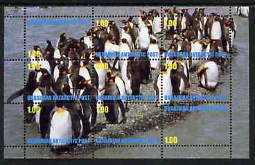 Ukranian Antarctic Post 1998 Penguins #1 perf sheetlet containing set of 9 values unmounted mint, stamps on polar, stamps on birds, stamps on penguins