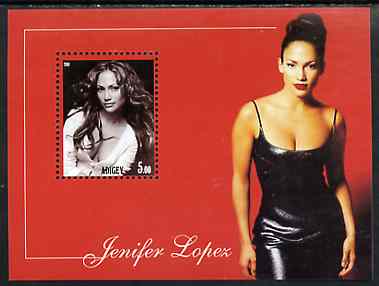 Adigey Republic 2001 Jennifer Lopez perf m/sheet unmounted mint, stamps on personalities, stamps on entertainments, stamps on films, stamps on cinema, stamps on women