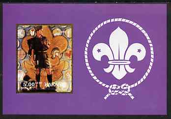 Chakasia 2000 Scouts (with Scout Badge by Norman Rockwell) rouletted m/sheet unmounted mint, stamps on scouts, stamps on arts