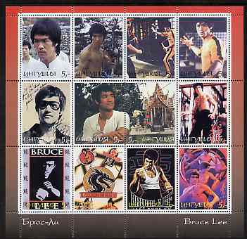 Ingushetia Republic 2000 Bruce Lee perf sheetlet containing set of 12 values unmounted mint, stamps on films, stamps on cinema, stamps on movies, stamps on entertainments, stamps on personalities, stamps on martial arts, stamps on 
