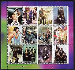 Udmurtia Republic 2001 Legendary Bands #2 perf sheetlet containing 12 values unmounted mint, stamps on personalities, stamps on entertainments, stamps on music, stamps on pops, stamps on rock
