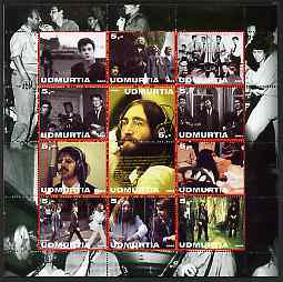 Udmurtia Republic 2003 The Beatles perf sheetlet containing 12 values unmounted mint, stamps on personalities, stamps on entertainments, stamps on music, stamps on pops, stamps on rock, stamps on beatles
