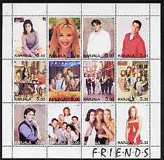 Karjala Republic 2001 Friends (TV Series) perf sheetlet containing 12 values unmounted mint, stamps on entertainments, stamps on  tv , stamps on 