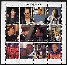 Adigey Republic 2000 Bruce Willis perf sheetlet containing 12 values unmounted mint, stamps on personalities, stamps on entertainments, stamps on films, stamps on cinema