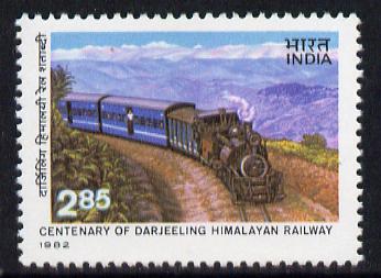 India 1982 Centenary of Darjeeling-Himilayan Railway Centenary unmounted mint SG 1069*, stamps on mountains  railways  