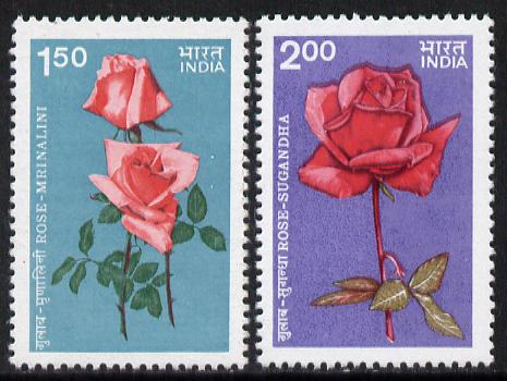 India 1984 Roses set of 2 unmounted mint, SG 1141-42, stamps on flowers    roses