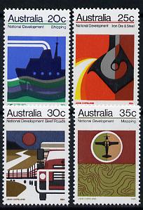 Australia 1973 National Development (Shipping, Iron & Steel, Beef & Mapping) set of 4 unmounted mint, SG 541-44, stamps on agriculture, stamps on business, stamps on maps, stamps on ships