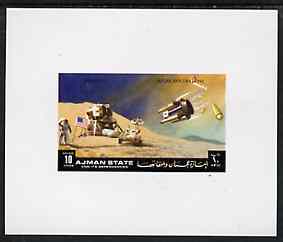 Ajman 1972 Apollo 15 - Moon Landing 10dh deluxe sheetlet unmounted mint, stamps on space