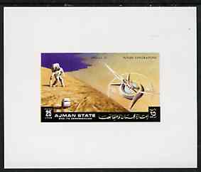 Ajman 1972 Apollo 15 - Space Station 25dh deluxe sheetlet unmounted mint, stamps on space