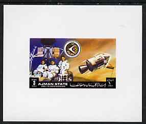 Ajman 1972 Apollo 15 - Crew 3r deluxe sheetlet unmounted mint, stamps on space