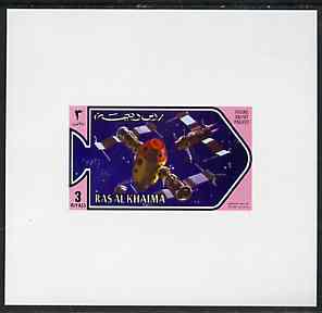 Ras Al Khaima 1971 Space Research - Salyut Project 3r deluxe sheetlet unmounted mint, stamps on space