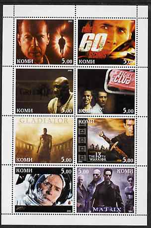 Komi Republic 2001 Film Stars perf sheetlet containing 8 values unmounted mint, stamps on , stamps on  stamps on films, stamps on  stamps on cinema, stamps on  stamps on entertainments, stamps on  stamps on personalities