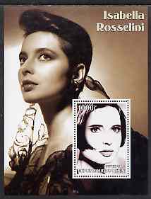 Benin 2002 Isabella Rossellini perf s/sheet #01 unmounted mint, stamps on personalities, stamps on films, stamps on entertainments, stamps on cinema