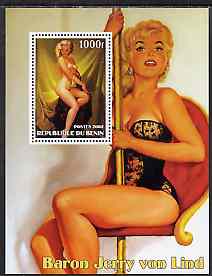 Benin 2002 Fantasy Art by Baron Jerry von Lind #2 (Pin-ups) perf m/sheet unmounted mint, stamps on arts, stamps on women, stamps on nudes, stamps on fantasy, stamps on 