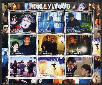 Tadjikistan 2000 Hollywood perf sheetlet containing set of 9 values unmounted mint, stamps on films, stamps on movies, stamps on cinema, stamps on entertainments, stamps on personalities