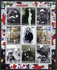 Mali 2000 International Red Cross perf sheetlet containing 9 values unmounted mint, stamps on , stamps on  stamps on red cross, stamps on  stamps on stained glass, stamps on  stamps on militaria, stamps on  stamps on 