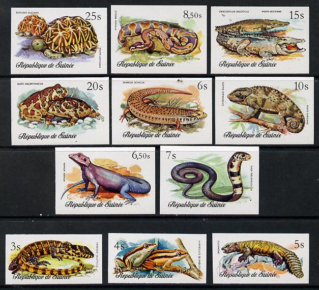 Guinea - Conakry 1977 Reptiles imperf set of 11 unmounted mint as SG 937-47, stamps on animals, stamps on reptiles, stamps on snakes, stamps on frogs, stamps on tortoisecrocodiles, stamps on lizards, stamps on snake, stamps on snakes, stamps on 