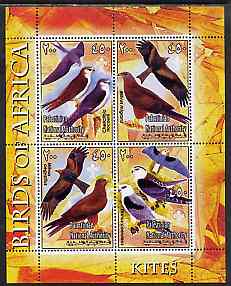 Palestine (PNA) 2005 Birds of Africa - Kites perf sheetlet containing 4 values each with Scout Logo unmounted mint. Note this item is privately produced and is offered purely on its thematic appeal, stamps on birds, stamps on birds of prey, stamps on kites, stamps on scouts