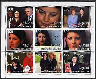 Abkhazia 1999 Monica Lewinski perf sheetlet containing 9 values unmounted mint, stamps on americana, stamps on women, stamps on personalities, stamps on literature