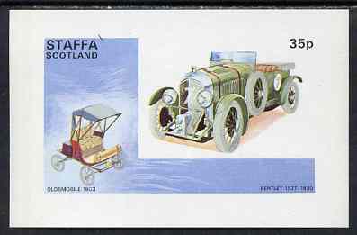Staffa 1973 Veteran Cars (Albion & Buick) imperf souvenir sheet (35p value) cto used, stamps on cars, stamps on albion, stamps on buick